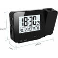Miniatyrbild 2 av 4: LED-väckarklocka med projektion, digital klocka med stor LCD-display, digital projektionsklocka med två larm, snooze-funktion, inomhustermometer