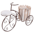 Miniatyrbild 2 av 3: Järn cykel växtstativ rustik stil blomkruka vagn hållare skrivbordsdekoration