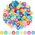 Miniatyrbilde 1 av 5: 200 Stykker Blomsterformet Polymerleireperler Blomster Smilende Ansiktsperler DIY Blomsteransiktsperler Polymerleire Smilende Blomster Lykkelige Ansiktsperler For Smykker Armbånd