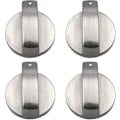 Miniatyrbild 1 av 5: Gasspisknoppar, 4 st, Metall, 6 mm, Silverfärgade, Justeringsknoppar för gasspis