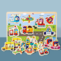 Miniatyrbild 3 av 5: Animal Number Fruit Animal Board Development Kids Toy-4