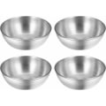Miniatyrbillede 1 af 5: 4 runde rustfrie stålskåle til saucer til restauranter og hjemmelavede sushi-appetitanretninger