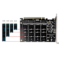 Miniatyrbild 1 av 2: 4-diskar M.2 NVMe M-nyckel SSD till PCIe 4.0 X16-adapter med kylfläns 4 x 32gbps Yo