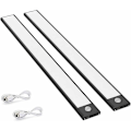 Miniatyrbild 1 av 4: Vinterkampanj, 2-pack 150lm LED-rörelsesensor skåpsbelysning köksbelysning med uppladdningsbart batteri USB-belysning Auto/på/av