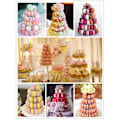 Miniatyrbild 5 av 5: 6 våningar rund macaron torn stativ kakställ tårta displayställ för bröllop födelsedag dekor