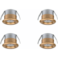Miniatyrbild 1 av 3: Set med 4 LED-infällda spotlights, 3 W, neutralt ljus guld
