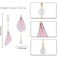 Miniatyrbilde 2 av 5: Boho Lettværende Unike Asymmetriske Sommerfuglvinge Ørepynt Med Lange Perle-Hengende Chiffon-Stoff Ørepynt Med Libellevinger Tråd For Kvinner Jenter Ferie