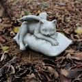 Miniatyrbild 4 av 5: Ängel Djurstaty för Katt Gravvård Minnesmärke Sovande Kattunge Gravvård Minnesgåva Figur Resin Trädgårdsdekoration Yard Dekor