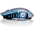 Miniatyrbillede 2 af 3: Stille Genopladelig Trådløs Mus, 2.4ghz Stabil Transmission, LED Dekorationslys, Bærbar PC Computer Mus (grå)