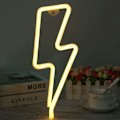 Miniatyrbild 1 av 5: Neon Lightning Neon Light LED-skyltform Ljus Väggdekor för födelsedagsfest dekoration Bröllop Julbelysning Vardagsrum (varm vit)