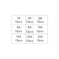 Pikkukuva 2 / 5: Valikoima 126 kappaleen lasisulakesarja, 6 x 30 mm lasisulakeinsertti, nopeat autosulat, nopeat lasisulakkeet (AMP 1A 2A 3A 5A 6A 10A 15A 20A 25A)