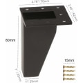 Miniatyrbillede 2 af 5: 4 stk. Møbelben, Aluminium Metal Skrå Møbelben, Sofa Ben Udskiftning til Skab Sofa Bord Kommode, Monteringsskruer Medfølger, Sort, 80mm