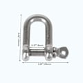 Miniatyrbild 3 av 3: 50x Rostfritt stål D Shackle Silver Ship Anchor Bow Form M4 För Wire