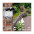 Pikkukuva 5 / 5: Vedenpitävä pistorasia kaksinkertainen ulkopistorasia IP66 vedenpitävä seinäpistorasia 16A