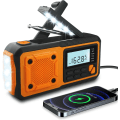 Miniatyrbillede 1 af 5: 1 stk. 4000mAh powerbank solcelledrevet håndradio, AM/FM/WB/NOAA og alarm bærbar vejrradio til udendørs brug