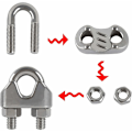 Miniatyrbillede 3 af 5: M8 Kabelbindere U-Bøjle Bolt Kabelklemme 304 Rustfrit Stål Kabelklemme Sadel Wire Rope Clips til Udendørs Tøj Tørrestativ 10PCS
