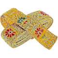 Miniatyrbild 1 av 5: Jacquard Trim Braid Broderad Band Craft Sy Retro Boho Etnisk Tyg Band Trim För Sömnad Hantverk Projekt 7m 6 Stilar Att Välja (Gul)