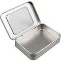 Miniatyrbild 3 av 4: 8 rektangulära tomma metallgångjärnslådor förvaringsbehållare hemförvaringslåda minilåda 10 X 7 X 2 cm (Silver)