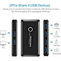 Miniatyrbild 4 av 4: 4 USB-enheter USB3.0 Adapter Switch Hub För Mus Tangentbord Skanner Skrivare