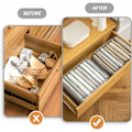 Miniatyrbillede 4 af 5: Foldbar Skuffeorganizer til Tøj, Jeans, Bukser, Leggings, T-shirts - 7 Rum (Grå)