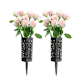 Miniatyrbild 3 av 5: Plastkyrkogårdsvas för grav Svart Hållbar ihålig blomvas Anti-deformerad