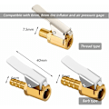 Miniatyrbillede 3 af 5: Messing Messing Inflation Dyse Luftpumpe Klip Inflation Ventil Konnektor Bil Dæk Ventil Adapter til Bil Lastbil Dæk Pigget 8mm