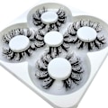 Miniatyrbild 3 av 5: NYA 4 par 3D Mink Hår Falska Ögonfransar Criss-cross Wispy Cross Fluffy längd 25-30mm Fransar Förlängning Handgjorda Ögon Makeup Verktyg (N35)（80A）