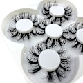 Miniatyrbild 2 av 5: NYA 4 par 3D Mink Hår Falska Ögonfransar Criss-cross Wispy Cross Fluffy längd 25-30mm Fransar Förlängning Handgjorda Ögon Makeup Verktyg (N35)（80A）