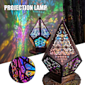Miniatyrbillede 5 af 5: Bohemian Mosaic Starry Sky Floor Projections Lamp Table Bedside Light