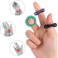 Miniatyrbild 2 av 4: 8 stycken akupressurringar - spikiga sensoriska fingerringar akupunkturringar fidget för tyst stressreducerare och massör förbättrar blodcirkulationen