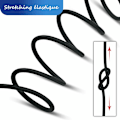 Miniatyrbillede 4 af 5: Elastisk spænder 5mm 15m sort elastisk snor elastisk spænder med krog elastikbånd til presenning cykelkrog fastgørelseskrog (sort 5mm x 15m)