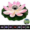 Pikkukuva 1 / 4: Aurinkovoimalla toimiva LED- \"lotus-kukka\" kelluva lampi allas yövalo