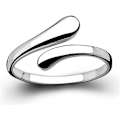 Miniatyrbild 2 av 5: Enkel öppen justerbar ring i sterling silver för kvinnor