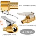 Miniatyrbillede 4 af 5: Messing Messing Inflation Dyse Luftpumpe Klip Inflation Ventil Konnektor Bil Dæk Ventil Adapter til Bil Lastbil Dæk Pigget 8mm