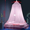 Miniatyrbillede 2 af 5: Myggenet til seng, Voksen Pige Seng Himlen Pink Tulle, Enkelt Seng Foldbar Myggenet Seng Himlen