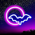 Miniatyrbild 3 av 4: Måne och fladdermus LED-neonljus, neonljusskylt för vägg USB/batteridriven LED-neonljusskylt för väggdekor, sovrum, barnpresenter, vardagsrum,