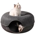1 st husdjurstunnel Donut kattbädd (mörkgrå)