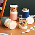 Miniatyrbild 2 av 5: 1 Set 700ML Soppkopp med sked Dubbelskikts läckagesäker isolerad matbehållare för hemmakontor skola Oudooriang（A，Grön）