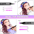 Miniatyrbild 2 av 10: Highlighter Twin Tip Sketch Marker Pens Set med bärväska Graffitipennor - 60 färger