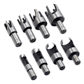 Miniatyrbild 5 av 5: 8 st 5/8in 1/2in 3/8in 1/4in Wood Plug Cutter Rak och konisk kloborrsats Set