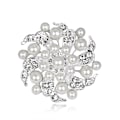 Miniatyrbild 1 av 5: Brosch Pin Kropp Elfenben Färg Simulerad Glänsande Kristallsmycken Glas Strass Blomster Set För Bröllop Bukett Dekoration