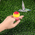 Miniatyrbillede 5 af 5: Kolibri Ringfodrer Kolibri Håndfodrer Til Udendørs Blomst Håndholdt Kolibri Foderredskaber Mini Håndfodringsredskaber Baghave Natur, Rød A