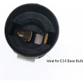 Miniatyrbild 3 av 3: E14 Flamhållare Sockel Triomphe Termoplast Svart SES 55mm Höjd 1/8 IPS Gänga（6st）