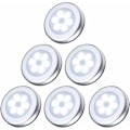 Miniatyrbild 1 av 5: (6-pack) Rörelsesensorljus Skåpsljus LED-sensorljus Batteridrivet (ingår ej) Trappskåp Drivs Enkel installation - Silver