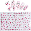Miniatyrbild 3 av 5: Blomster Nagelsticker Dekaler 4 Ark Vita Körsbärsblommor Nagelkonst Tillbehör 3d Självhäftande Nageldekoreringar Tillbehör Diy Akryl Nagelkonst Ap