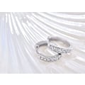 Miniatyrbillede 4 af 5: Cubic Zirconia Brusk Hoops - Sterlingsølv Hypoallergeniske Krystal Brusk Hoops Ørestikker Sæt Små Cz Hoop Huggies Ørestikker Rhinestones