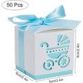 Miniatyrbild 2 av 5: 50-pack presentförpackning, presentförpackning för nyfödda dop, festpresentförpackning, presentförpackning med blått bandgodis