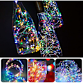 Miniatyrbild 4 av 4: 10-pack LED-flaskelampor, 20 LED 2 m koppartråds ljusslingor, batteridrivna vinflaskelampor (flerfärgade).