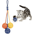 Miniatyrbild 1 av 4: Färgglad sisal kattboll leksak interaktiv katt leksak för inomhusbruk, kattunge kattboll leksak för att bita/klösa/jaga, sisalboll leksak