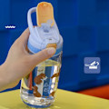 Miniatyrbild 2 av 4: 480ml tecknad plastvattenkopp för barn utomhus bärbar anknäbbskopp förseglad läckagesäker (blå)